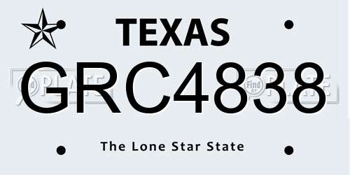 GRC4838 Texas License Plate