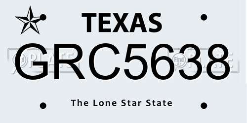 GRC5638 Texas License Plate