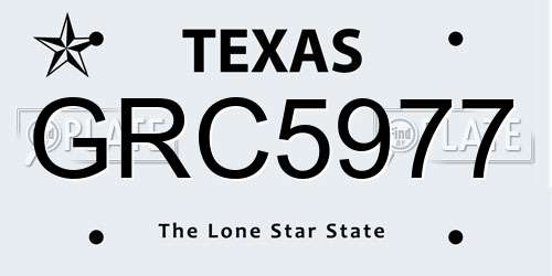 GRC5977 Texas License Plate