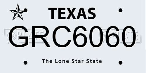 GRC6060 Texas License Plate