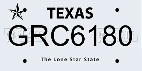 GRC6180 Texas License Plate
