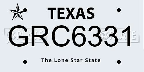 GRC6331 Texas License Plate