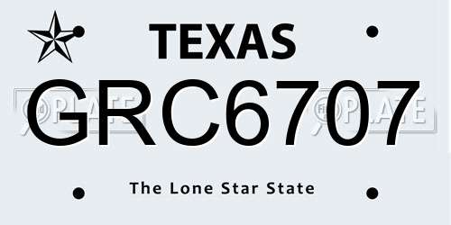 GRC6707 Texas License Plate