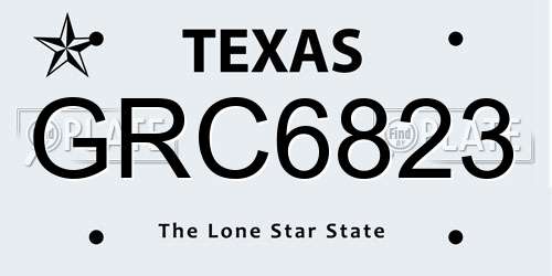 GRC6823 Texas License Plate