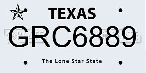 GRC6889 Texas License Plate