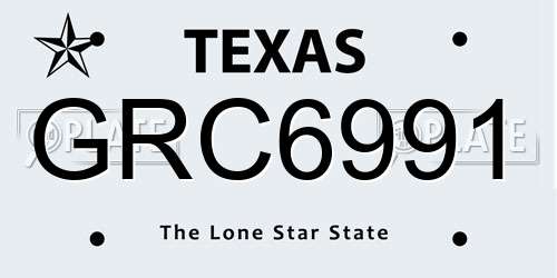 GRC6991 Texas License Plate
