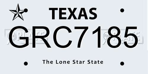 GRC7185 Texas License Plate