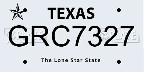 GRC7327 Texas License Plate