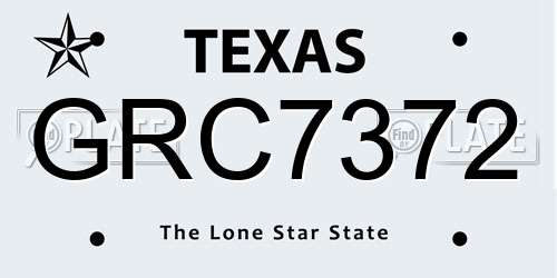 GRC7372 Texas License Plate