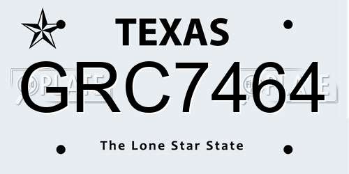 GRC7464 Texas License Plate