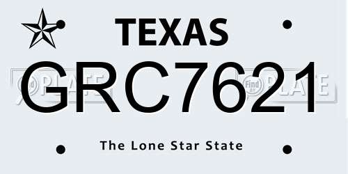 GRC7621 Texas License Plate