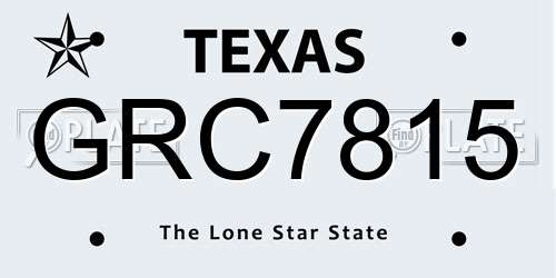 GRC7815 Texas License Plate
