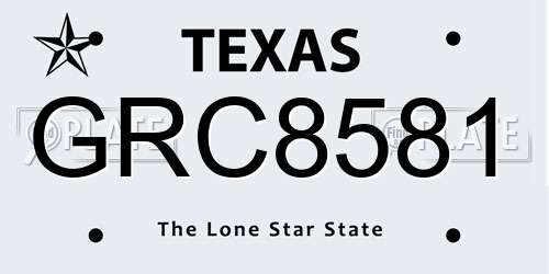 GRC8581 Texas License Plate