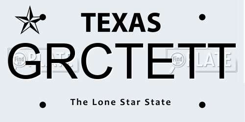 GRCTETT Texas License Plate
