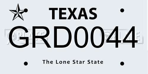 GRD0044 Texas License Plate