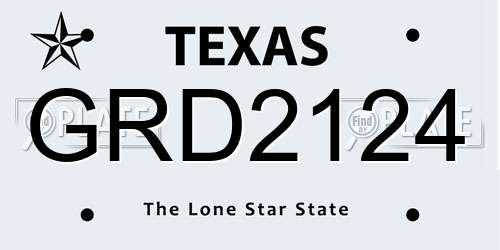 GRD2124 Texas License Plate
