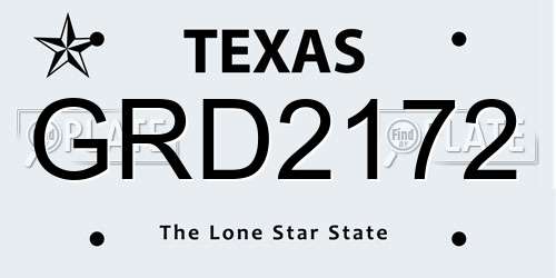 GRD2172 Texas License Plate