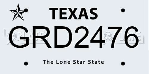 GRD2476 Texas License Plate
