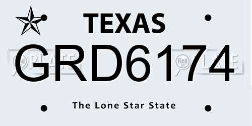 GRD6174 Texas License Plate
