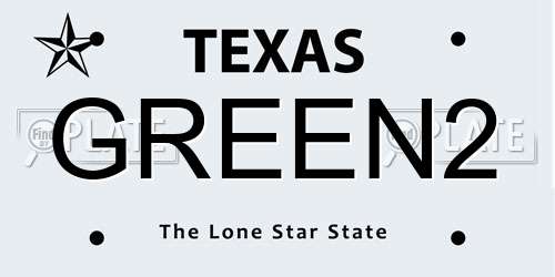 GREEN2 Texas License Plate