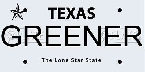 GREENER Texas License Plate