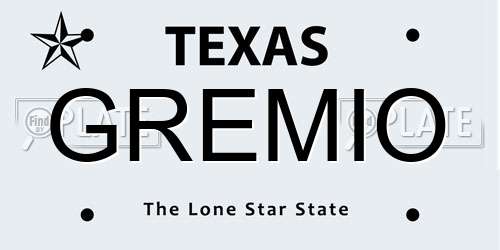 GREMIO Texas License Plate