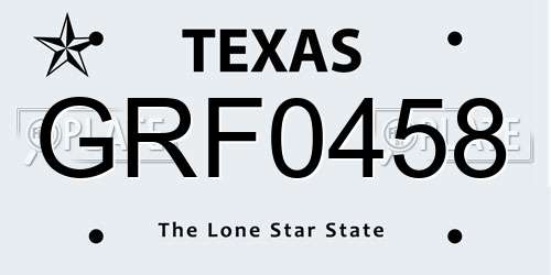GRF0458 Texas License Plate
