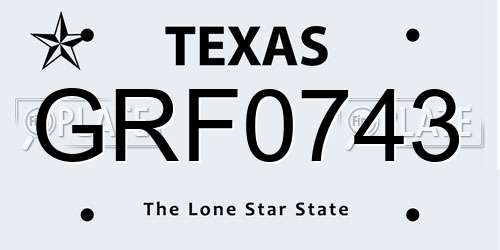 GRF0743 Texas License Plate