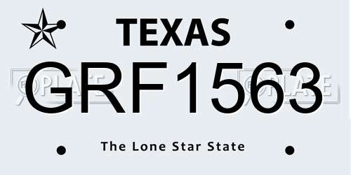 GRF1563 Texas License Plate