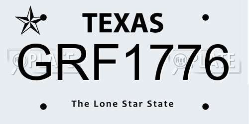 GRF1776 Texas License Plate