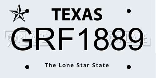 GRF1889 Texas License Plate