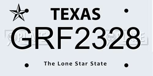 GRF2328 Texas License Plate