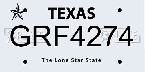 GRF4274 Texas License Plate
