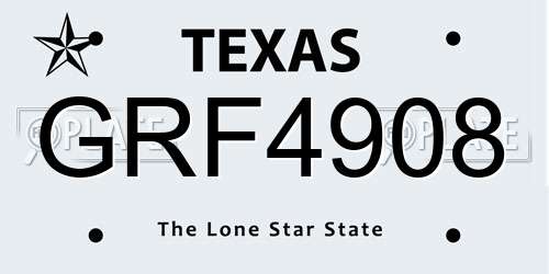 GRF4908 Texas License Plate