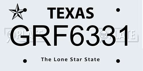 GRF6331 Texas License Plate
