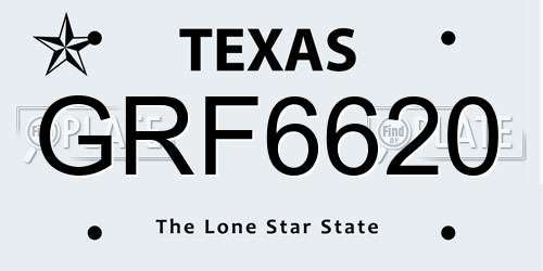 GRF6620 Texas License Plate