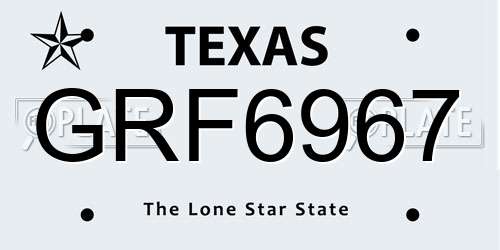 GRF6967 Texas License Plate