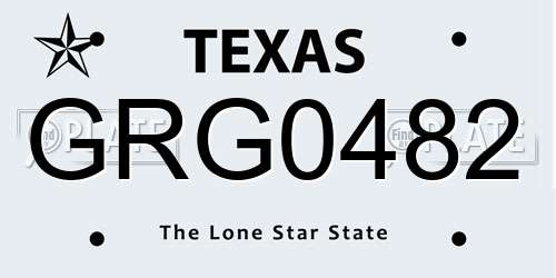 GRG0482 Texas License Plate