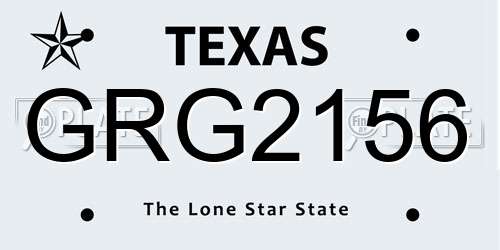 GRG2156 Texas License Plate