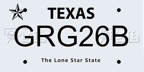 GRG26B Texas License Plate