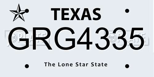 GRG4335 Texas License Plate