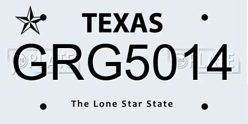 GRG5014 Texas License Plate
