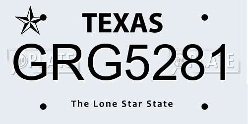 GRG5281 Texas License Plate