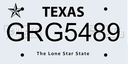 GRG5489 Texas License Plate