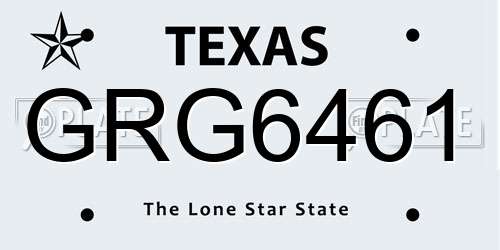 GRG6461 Texas License Plate