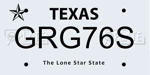 GRG76S Texas License Plate