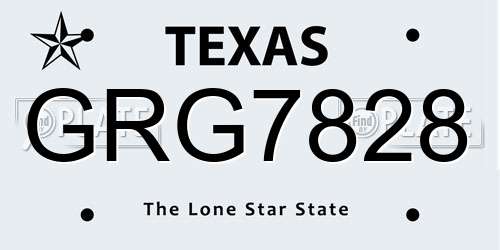 GRG7828 Texas License Plate