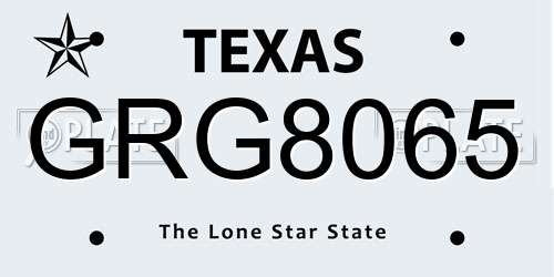 GRG8065 Texas License Plate
