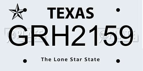 GRH2159 Texas License Plate