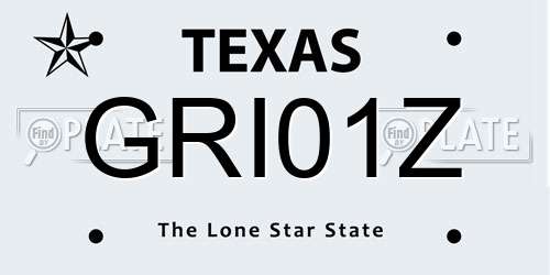 GRI01Z Texas License Plate
